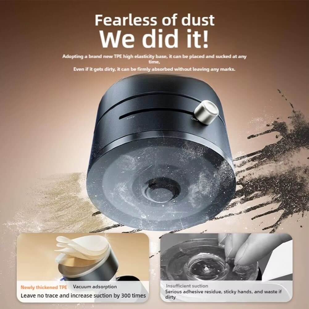 magnetic suction cup phone holder with advanced TPE base for strong suction and dust resistance.