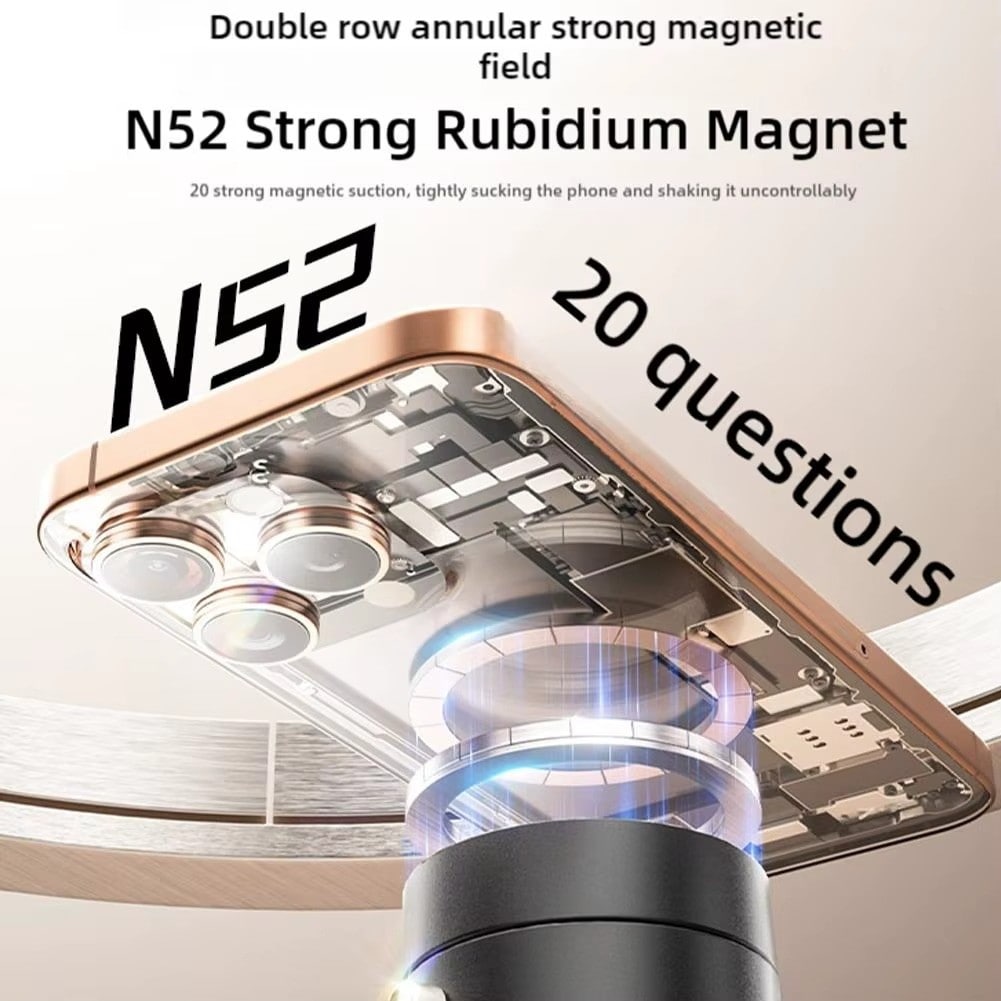 magnetic suction cup phone holder demonstrating N52 strong rubidium magnet with double row magnetic field.