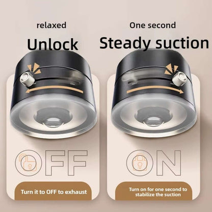 Magnetic suction cup phone holder showing on-off knob for steady suction and easy unlocking feature.
